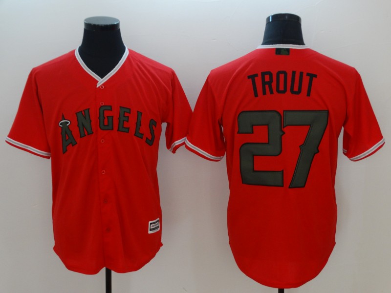 Men Los Angeles Angels #27 Trout Orange Game MLB Jerseys->buffalo bills->NFL Jersey